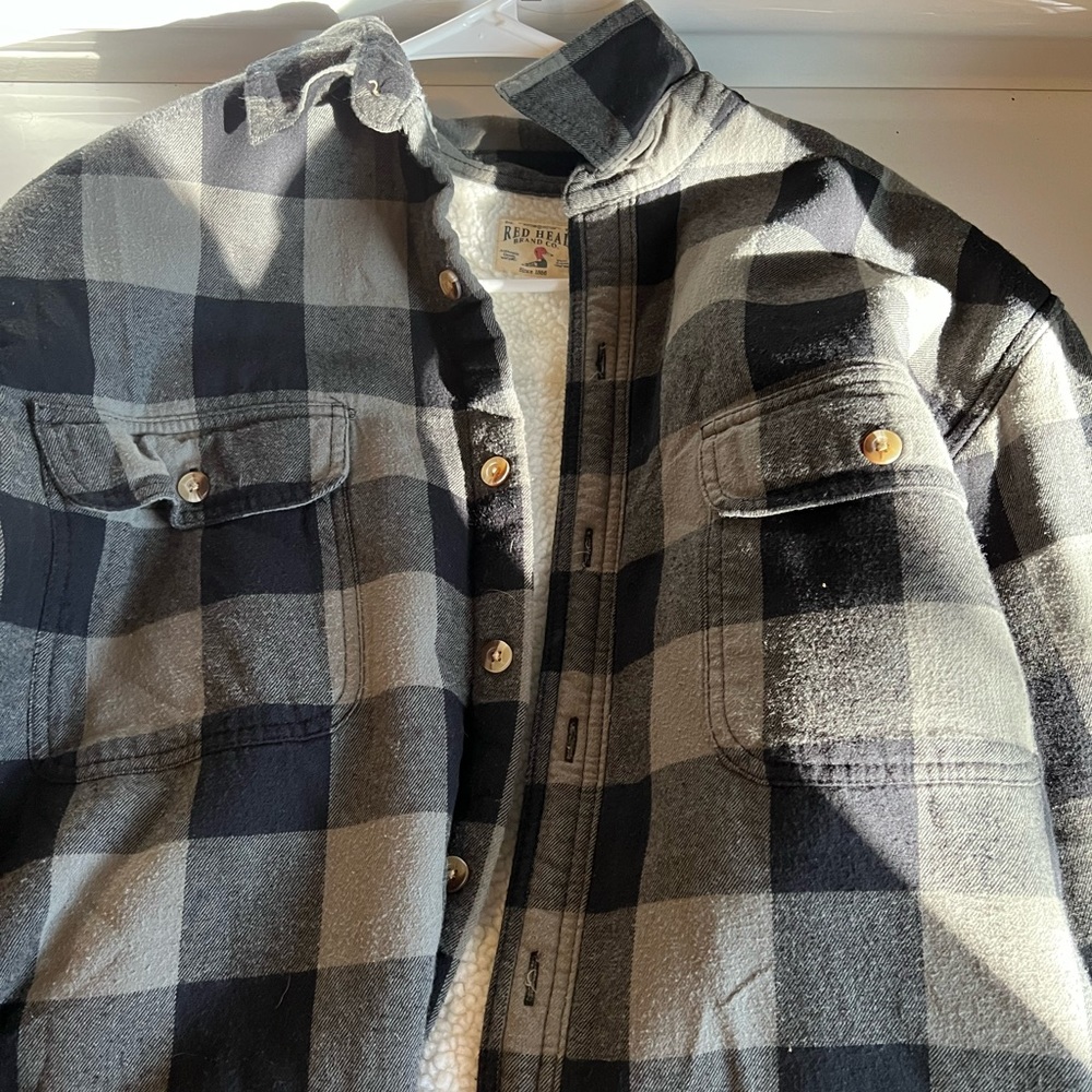 Mens Redhead(bass pro shops) flannel lined Sherpa coat